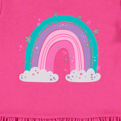  CAMISETA DE LITTLEMIC  MANGA CORTA ROSADA PARA BEBÉ NIÑA