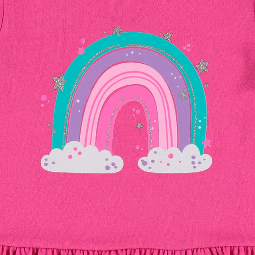 CAMISETA DE LITTLEMIC  MANGA CORTA ROSADA PARA BEBÉ NIÑA
