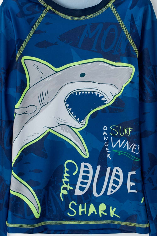 CAMISETA DE BAÑO MIC MANGA LARGA AZUL PARA NIÑO