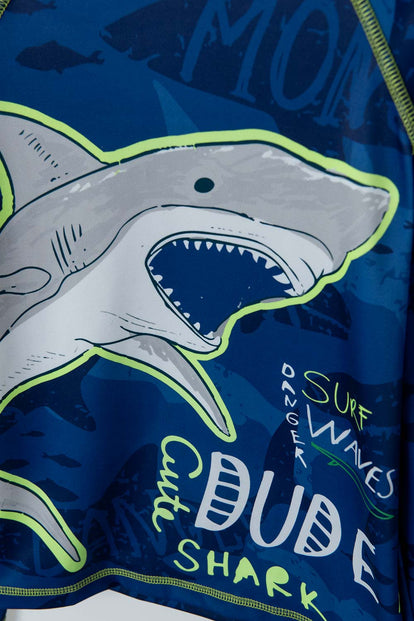 CAMISETA DE BAÑO MIC MANGA LARGA AZUL PARA NIÑO