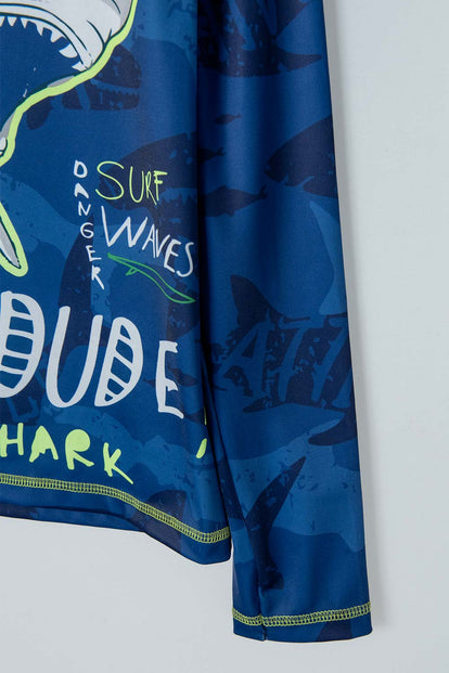 CAMISETA DE BAÑO MIC MANGA LARGA AZUL PARA NIÑO