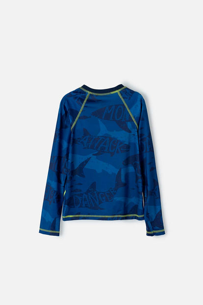 CAMISETA DE BAÑO MIC MANGA LARGA AZUL PARA NIÑO