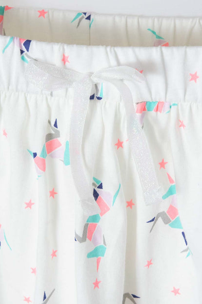 FALDA DE LITTLEMIC CORTA BLANCA Y ROSADA PARA NIÑA 2T A 5T