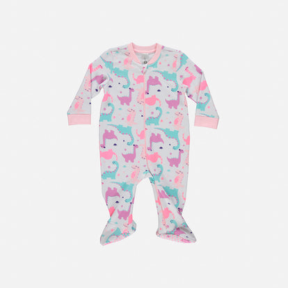  BODY DE LITTLEMIC MANGA LARGA ROSADO Y BLANCA PARA BEBE NIÑA
