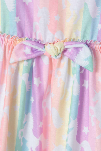VESTIDO LITTLEMIC CORTO MULTICOLOR PARA NIÑA 2T A 5T