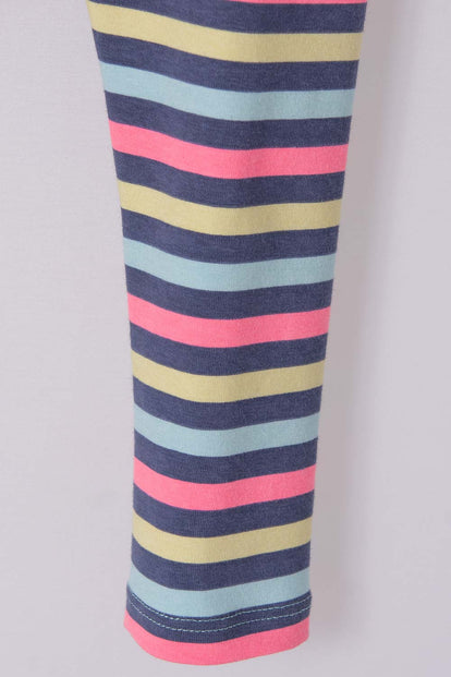 LEGGINS LITTLEMIC CON RAYAS MULTICOLOR PARA NIÑA 2T A 5T