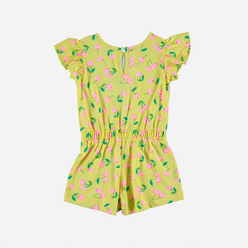 ENTERIZO CORTO LITTLEMIC AMARILLO Y ROSADO PARA NIÑA 2T A 5T