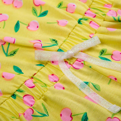 ENTERIZO CORTO LITTLEMIC AMARILLO Y ROSADO PARA NIÑA 2T A 5T