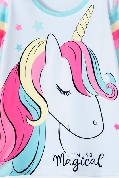  PIJAMA MIC MANGA LARGA  MULTICOLOR PARA NIÑA