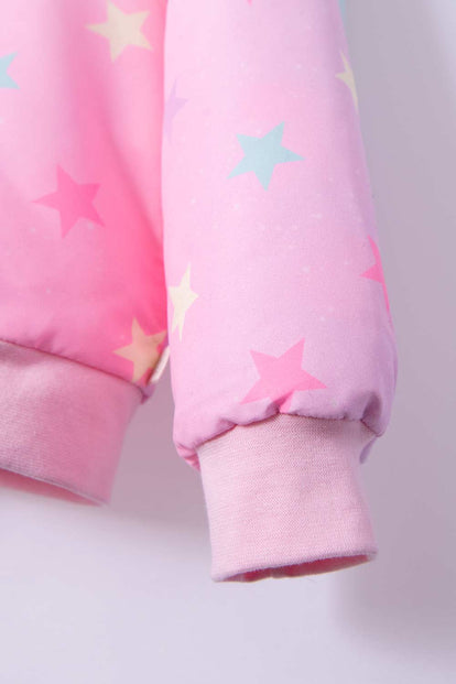 CHAQUETA DE MIC CON CIERRE Y CAPUCHA MULTICOLOR PARA NIÑA