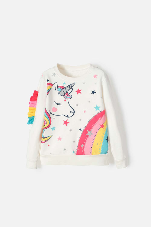 BUZO DE MIC ESTAMPADO BLANCO PARA NIÑA