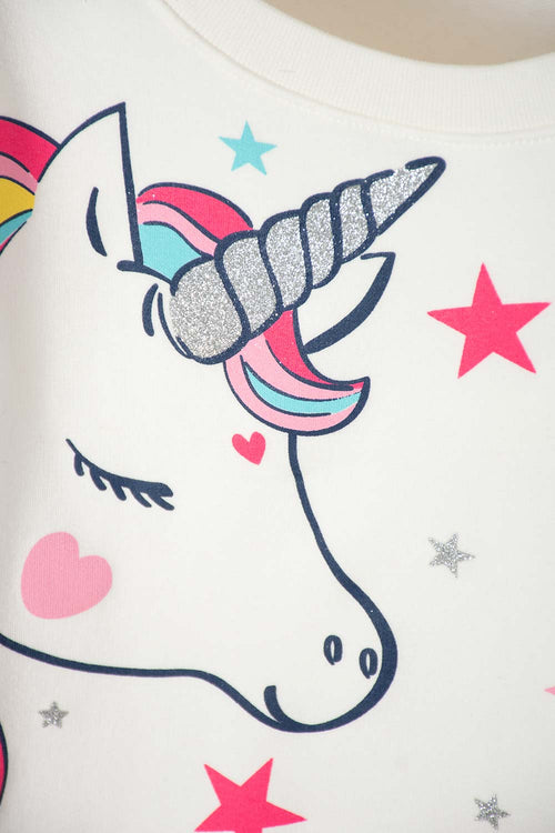 BUZO DE MIC ESTAMPADO BLANCO PARA NIÑA