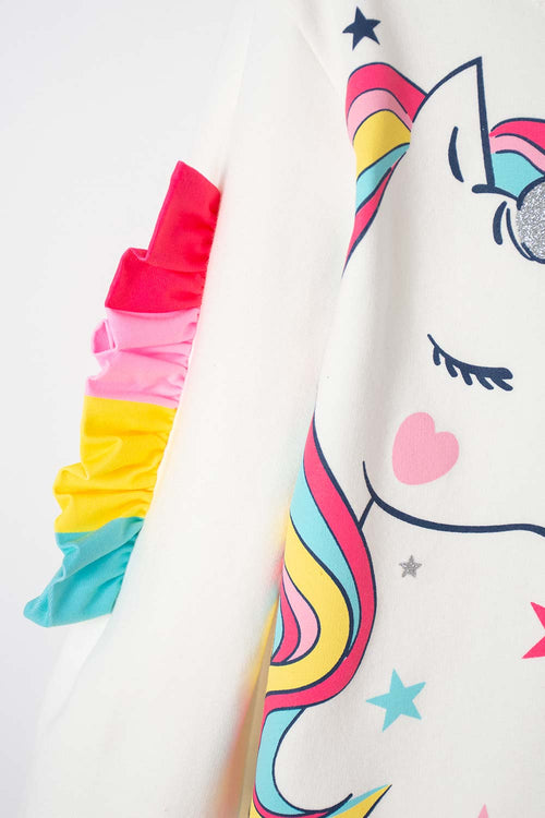 BUZO DE MIC ESTAMPADO BLANCO PARA NIÑA