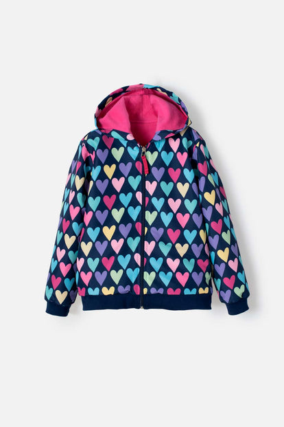 CHAQUETA MIC CON CAPUCHA MORADA PARA NIÑA