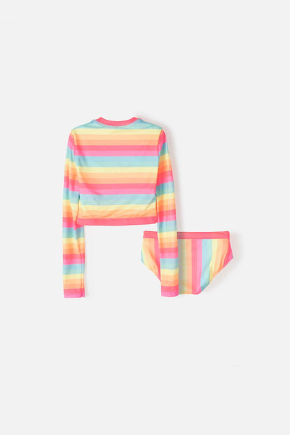 CONJUNTO DE BAÑO MIC MANGA LARGA MULTICOLOR PARA NIÑA