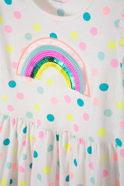 VESTIDO MIC MANGA CORTA MULTICOLOR PARA NIÑA