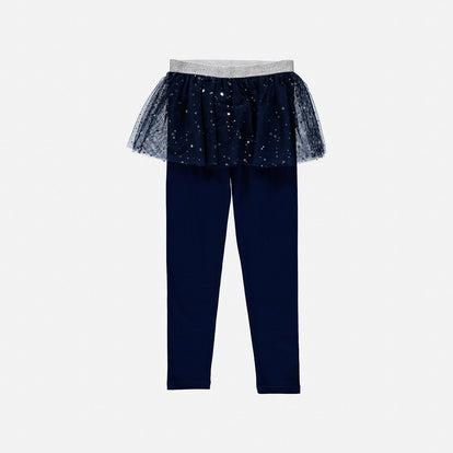 LEGGINS MIC CON TUTÚ AZUL PARA NIÑA