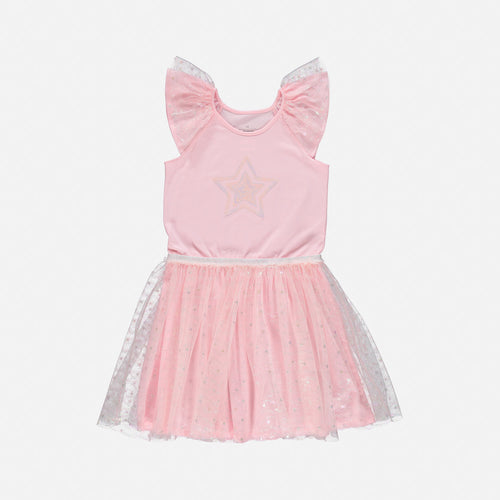 VESTIDO MIC MANGA CORTA ROSADO PARA NIÑA