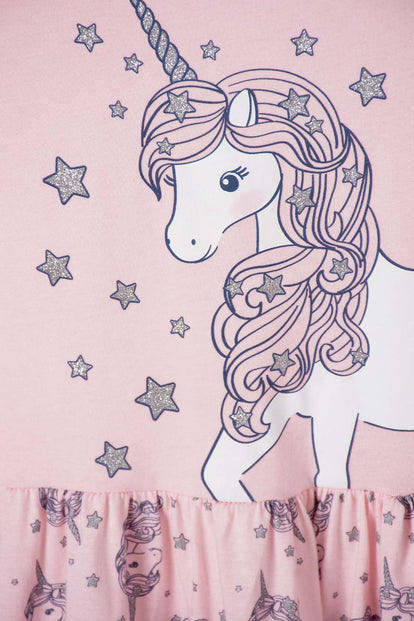 VESTIDO MIC MANGA CORTA PALO DE ROSA PARA NIÑA