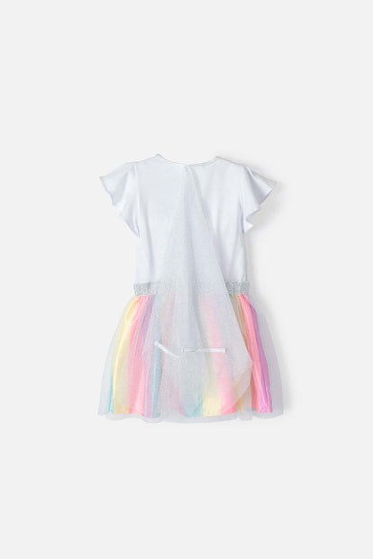  VESTIDO DE UNICORNIO CON ALAS DE TUL PARA NIÑA