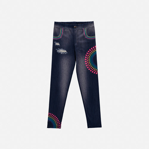 LEGGINS MIC ESTAMPADO NEGRO PARA NIÑA