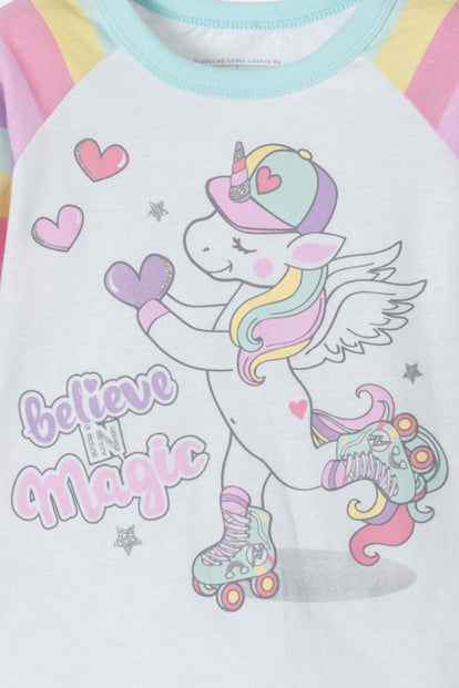 PIJAMA DE LITTLEMIC CON PANTALÓN LARGO MULTICOLOR PARA NIÑA 2T A 5T