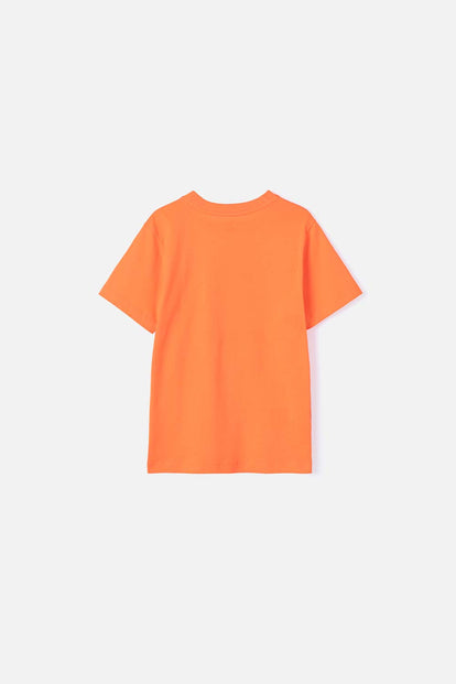 CAMISETA DE MIC MANGA CORTA NARANJA PARA NIÑO