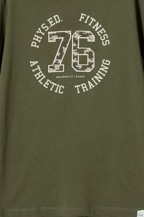 CAMISETA DE MIC MANGA CORTA VERDE MILITAR PARA NIÑO