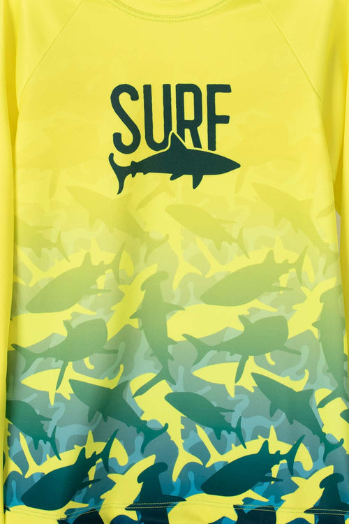 CONJUNTO DE BAÑO MIC CON MANGA LARGA VERDE Y AMARILLO PARA NIÑO