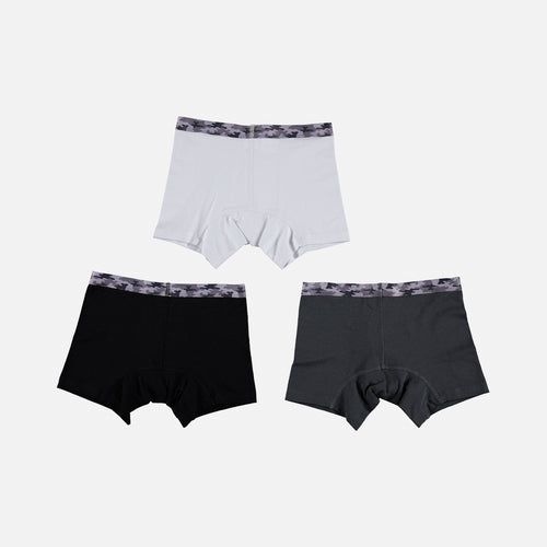 PACK X3 BOXERS DE MIC BLANCO,GRIS Y NEGRO PARA NIÑO