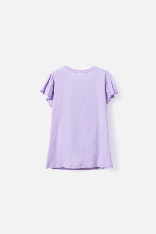 CAMISETA DE MIC MANGA CORTA LILA PARA NIÑA