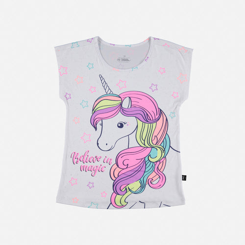 CAMISETA DE MIC MANGA CORTA BLANCA PARA NIÑA