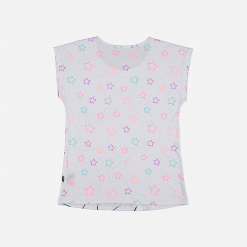 CAMISETA DE MIC MANGA CORTA BLANCA PARA NIÑA