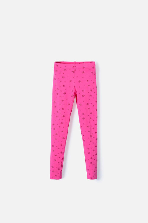 LEGGING DE MIC CON ESTRELLAS FUCSIA PARA NIÑA