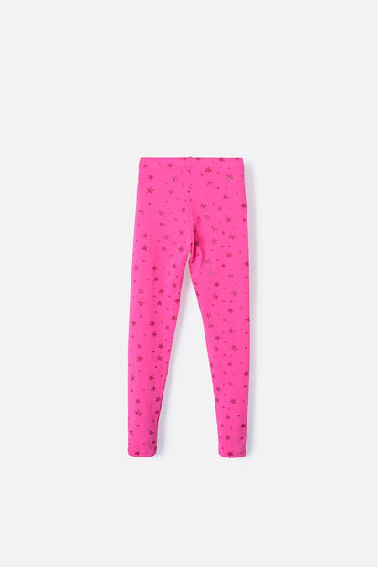 LEGGING DE MIC CON ESTRELLAS FUCSIA PARA NIÑA