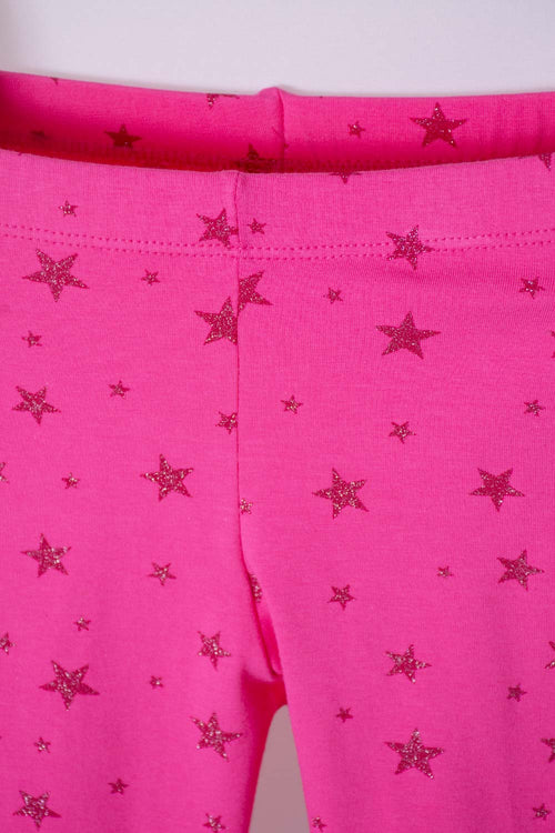 LEGGING DE MIC CON ESTRELLAS FUCSIA PARA NIÑA