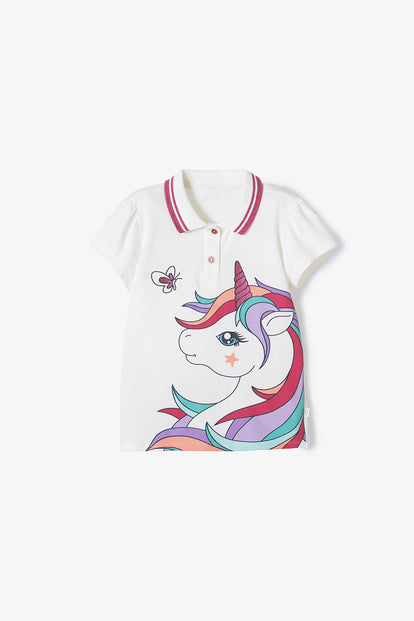  POLO MIC MARFIL CON BOTONES PARA NIÑA
