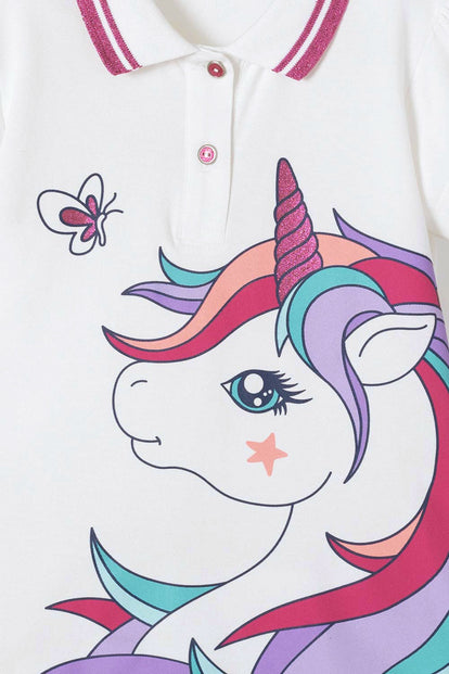  POLO MIC MARFIL CON BOTONES PARA NIÑA