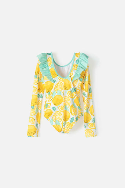 VESTIDO DE BAÑO MIC MANGA LARGA AMARILLO PARA NIÑA