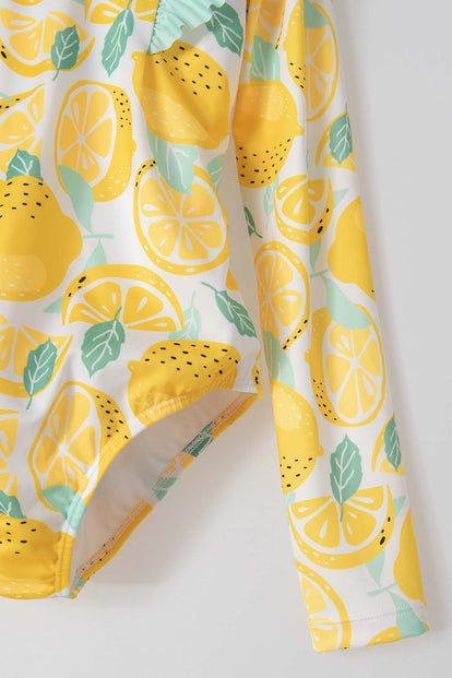 VESTIDO DE BAÑO MIC MANGA LARGA AMARILLO PARA NIÑA