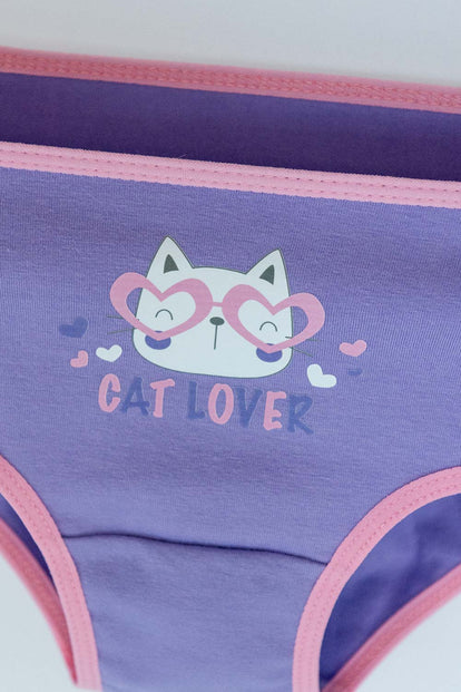 PACK X2 PANTIES DE MIC MORADO Y BLANCO PARA NIÑA