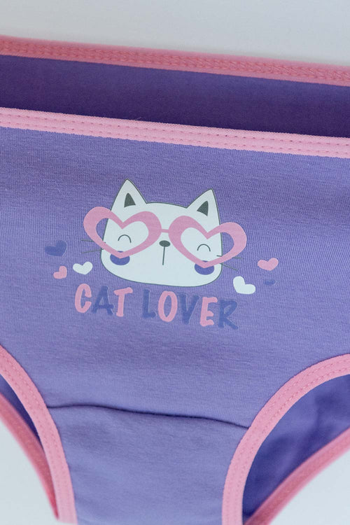 PACK X2 PANTIES DE MIC MORADO Y BLANCO PARA NIÑA