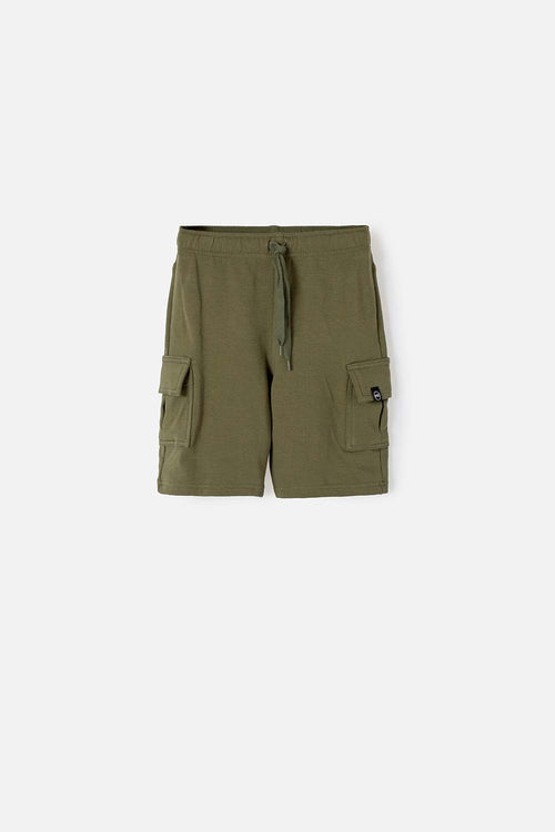 BERMUDA DE MIC CON CORDÓN VERDE MILITAR PARA NIÑO