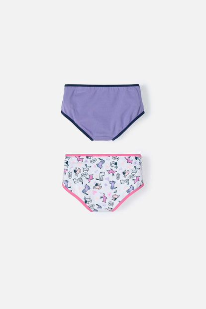 PACK X2 PANTIES PARA NIÑA, MORADO/BLANCO DE LITTLEMIC