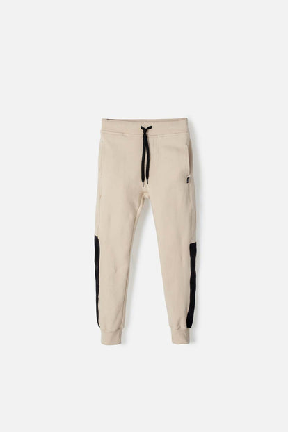 JOGGER MIC CON CINTURA AJUSTABLE CAQUI Y NEGRO PARA NIÑO