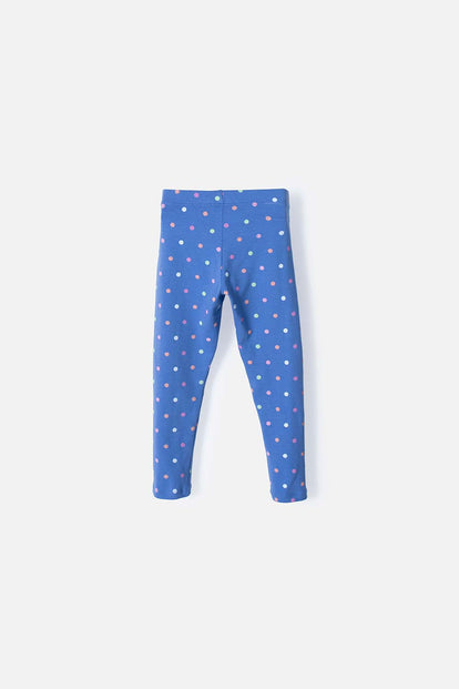 LEGGINS LITTLEMIC CON CINTURA ELÁSTICA AZUL PARA NIÑA 2T A 5T