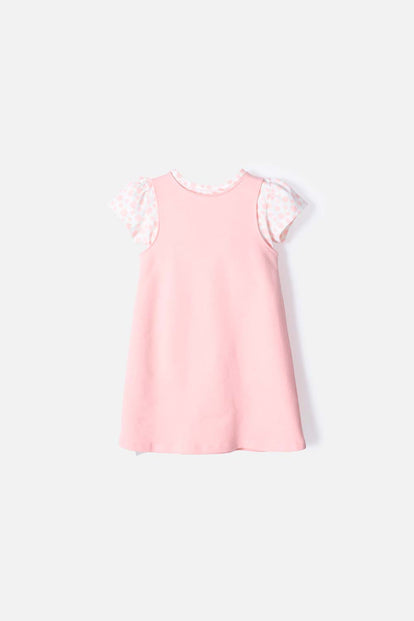  VESTIDO DE LITTLEMIC DE DOS PIEZAS SALMON PARA NIÑA 2T A 5T