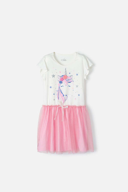  VESTIDO DE MIC MANGA CORTA ROSADO PARA NIÑA
