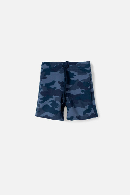 BERMUDA LITTLEMIC CON CINTURA AJUSTABLE AZUL PARA NIÑO 2T A 5T