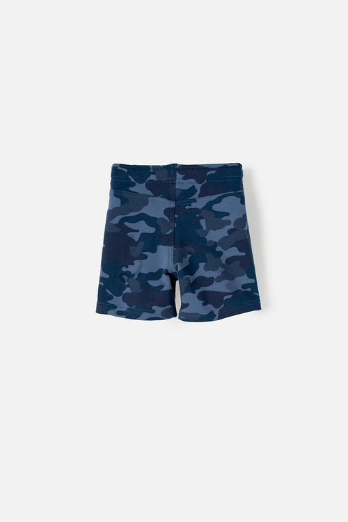 BERMUDA LITTLEMIC CON CINTURA AJUSTABLE AZUL PARA NIÑO 2T A 5T